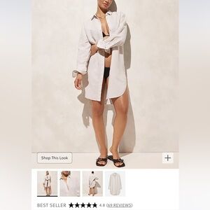 Classic-fit beach shirt in linen-cotton blend